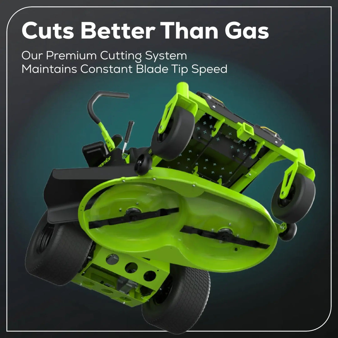 60V 42” Electric CrossoverZ Zero Turn Mower with (6) 8 Ah Batteries and (3) Dual Port Turbo Chargers, CRZ4261