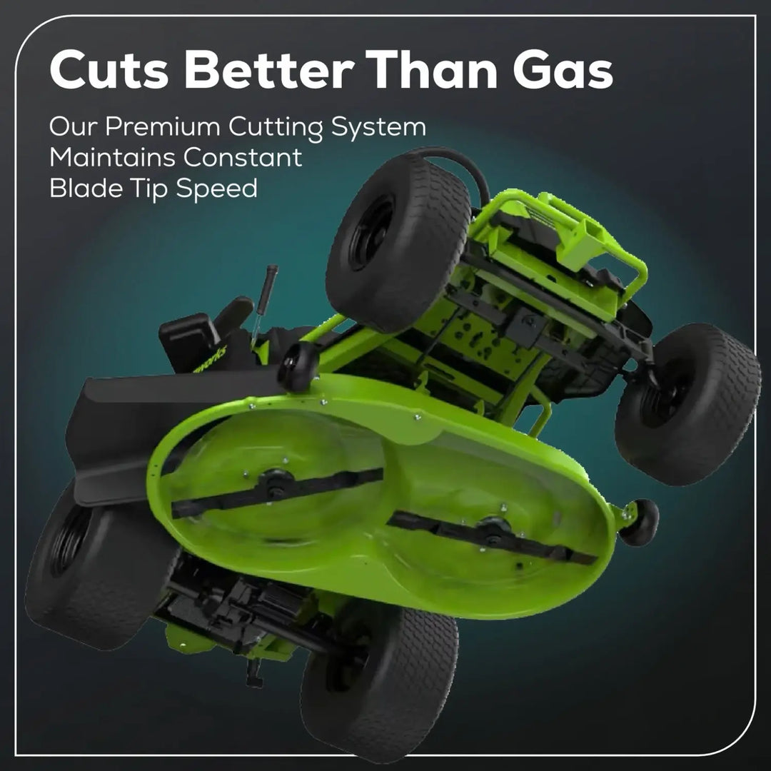 60V 42" Cordless Battery CrossoverT Riding Lawn Mower: (6) 8.0 Ah Batteries and (3) Dual-Port Turbo Chargers, CRT4261