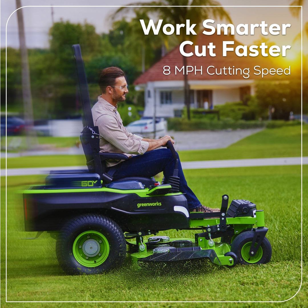 60V 54" MaximusZ Zero Turn Riding Mower 4PC Combo Kit with (2) 20.0 Ah: (2) 8.0 Ah: (2) 4.0 Ah and (1)2.5 Ah Batteries and (2) Charger