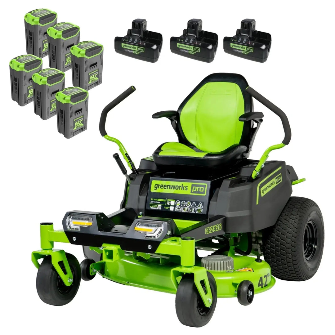 RENEWED 60V 42" Electric CrossoverZ Zero Turn Mower with (6) 8 Ah Batteries and (3) Dual-Port Turbo Chargers, CRZ4261