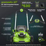 Load image into Gallery viewer, OPEN BOX 60V 21" Cordless Battery Dual Blade Self-Propelled Mower, (1) 8Ah battery and 6A Charger, LM2146S