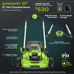 Load image into Gallery viewer, 60V 21" Cordless Battery Dual Blade Self-Propelled Mower, (1) 8Ah battery and 6A Charger, LM2146S