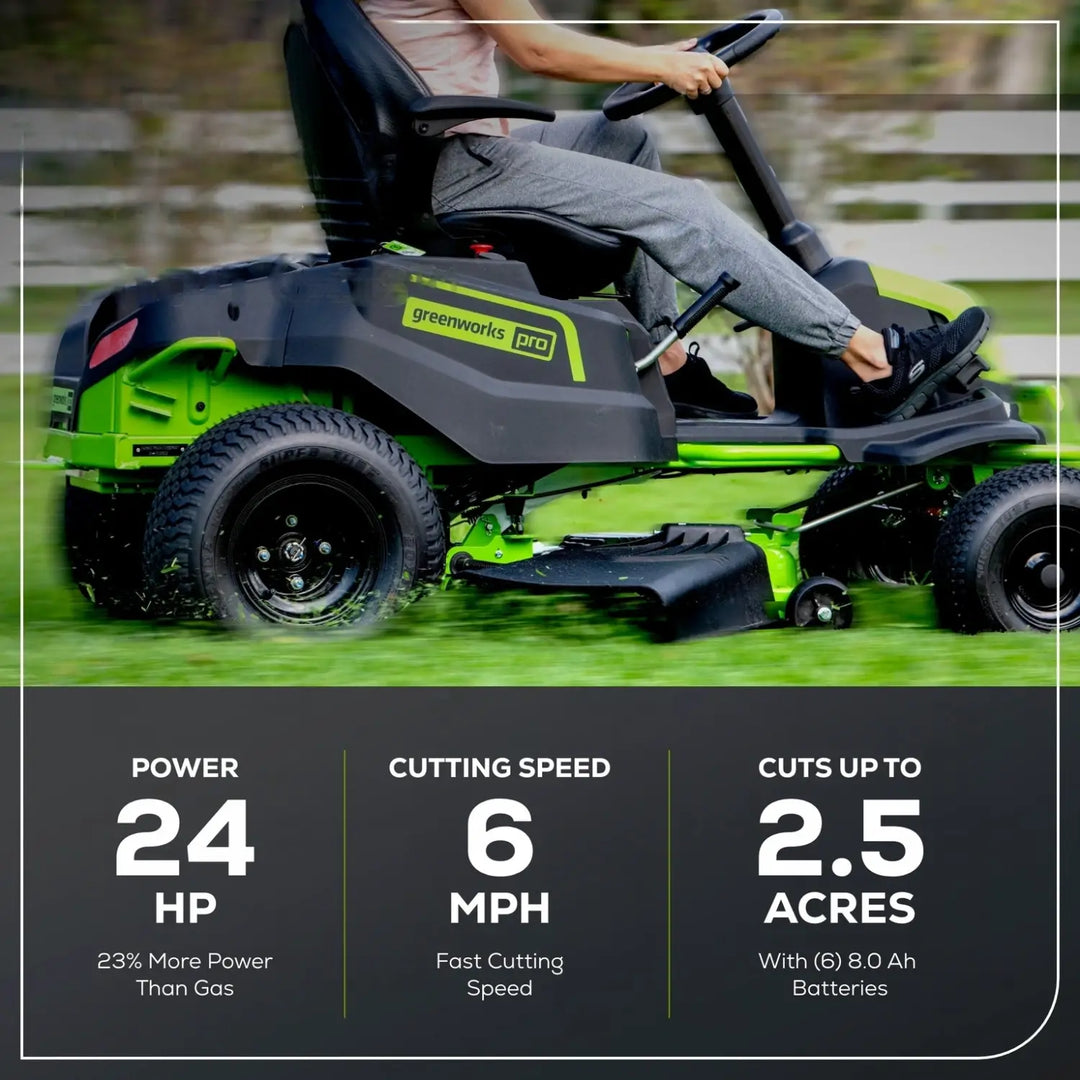 60V 42" Cordless Battery CrossoverT Riding Lawn Mower: (6) 8.0 Ah Batteries and (3) Dual-Port Turbo Chargers, CRT4261