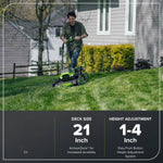 Load image into Gallery viewer, 80V 21" Cordless Battery 4-in-1 Self-Propelled Mower: (1) 4.0Ah,(1) 2.0Ah Batteries &amp; 2A Charger, LM2108S