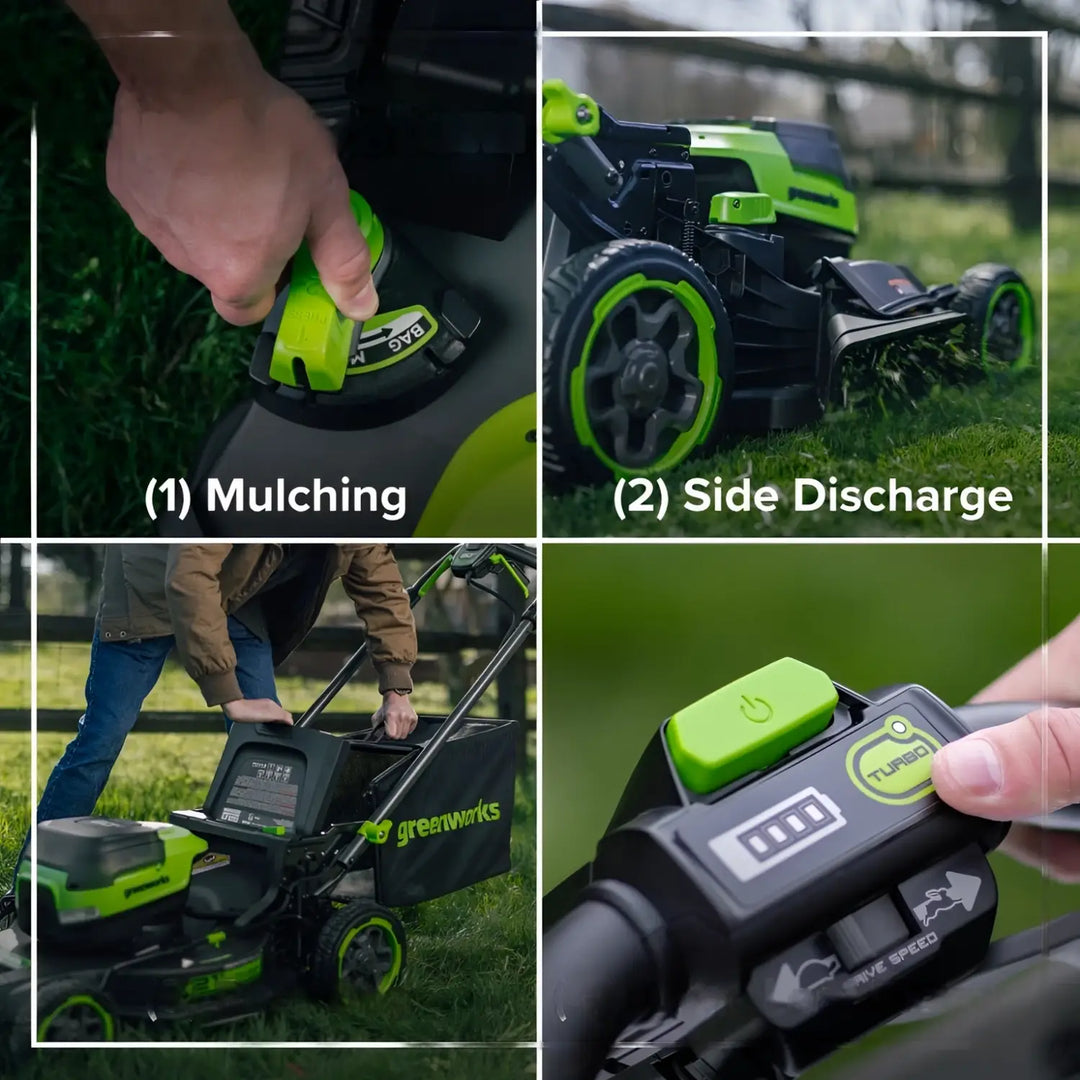80V 21" Cordless Battery 4-in-1 Self-Propelled Mower: (1) 4.0Ah,(1) 2.0Ah Batteries & 2A Charger, LM2108S