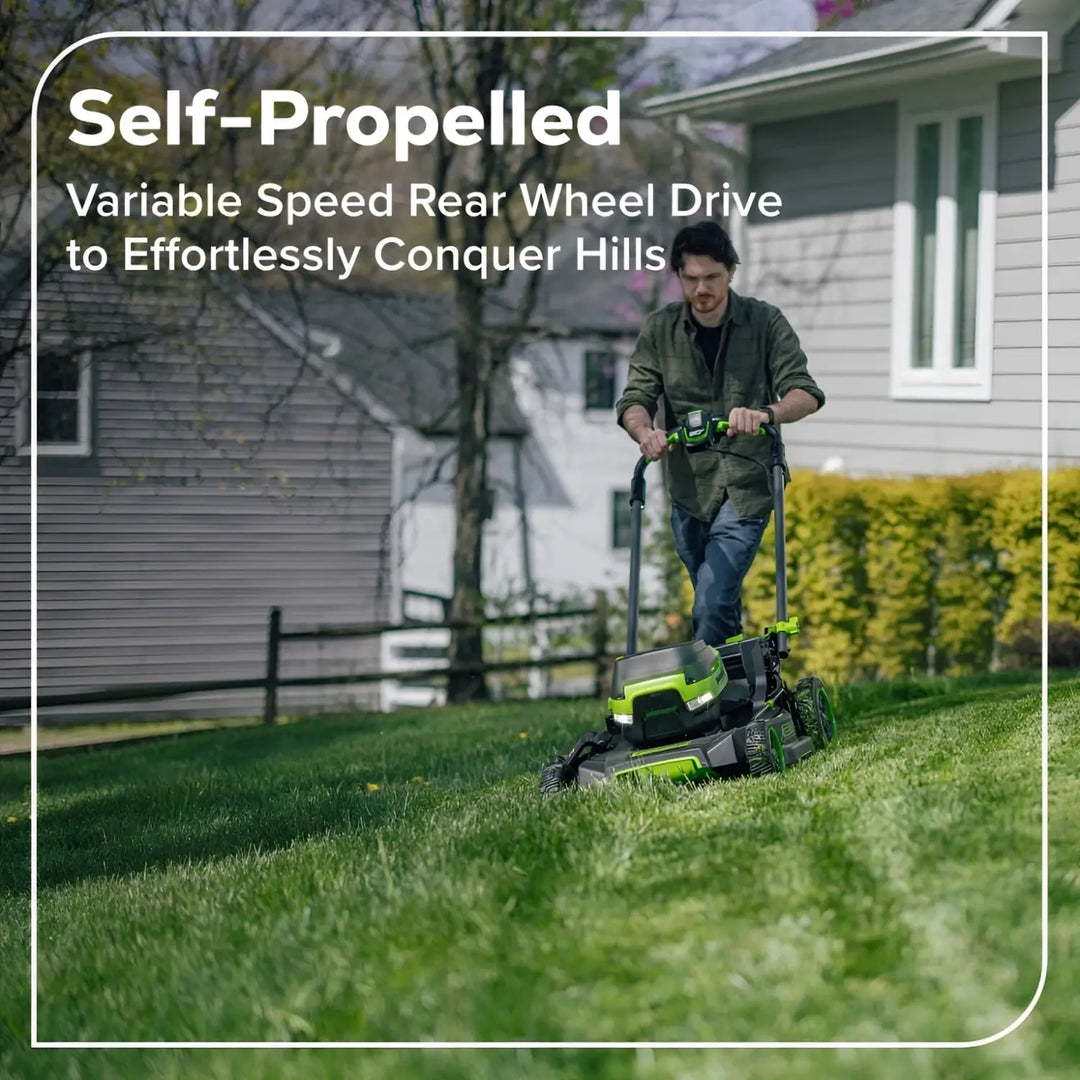 80V 21" Cordless Battery 4-in-1 Self-Propelled Mower: (1) 4.0Ah,(1) 2.0Ah Batteries & 2A Charger, LM2108S