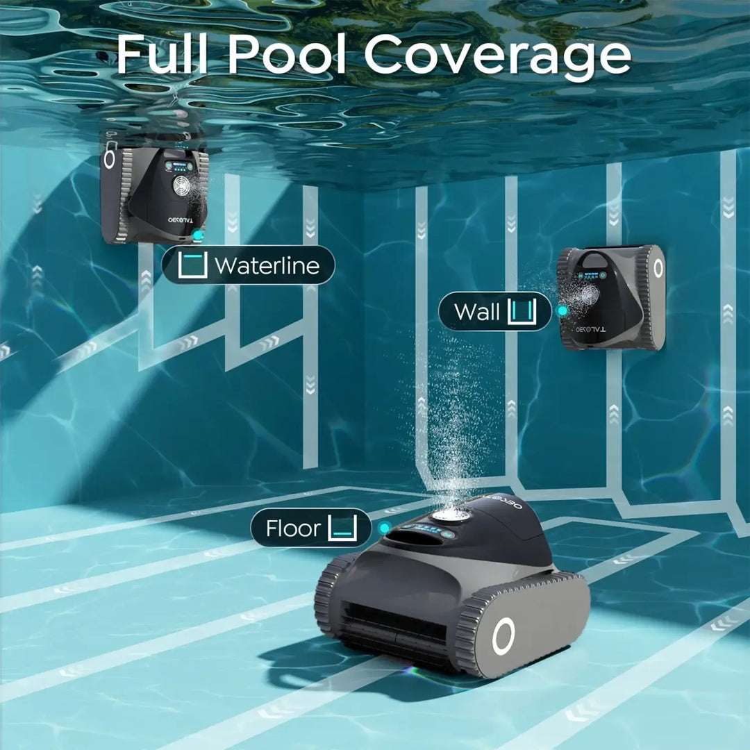 Talosbo C1 Cordless Robotic Pool Vacuum Cleaner-Gray Black