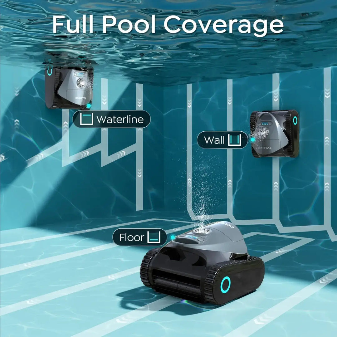 (2026 new)Talosbo C1 Cordless Robotic Pool Vacuum Cleaner with Wall &Waterline Cleaning, for Inground Pools Up to 1615 sq.ft, 180 Min,Dual Filtration, Smart Navigation, App Support