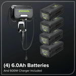Load image into Gallery viewer, 80V 42" CrossoverT Riding Lawn Tractor : (4) 6.0 Ah Batteries and 600-Watt Charger, CRT4282