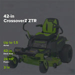 Load image into Gallery viewer, 60V 42" Electric CrossoverZ Zero Turn Mower: (4) 8 Ah Batteries and 600W Wall Charger, CRZ4262