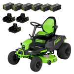 Load image into Gallery viewer, 80V 42" Cordless Battery CrossoverT Riding Lawn Mower w/ Six (6) 5.0Ah Batteries and Three (3) Dual Port Turbo Chargers, CRZ4281