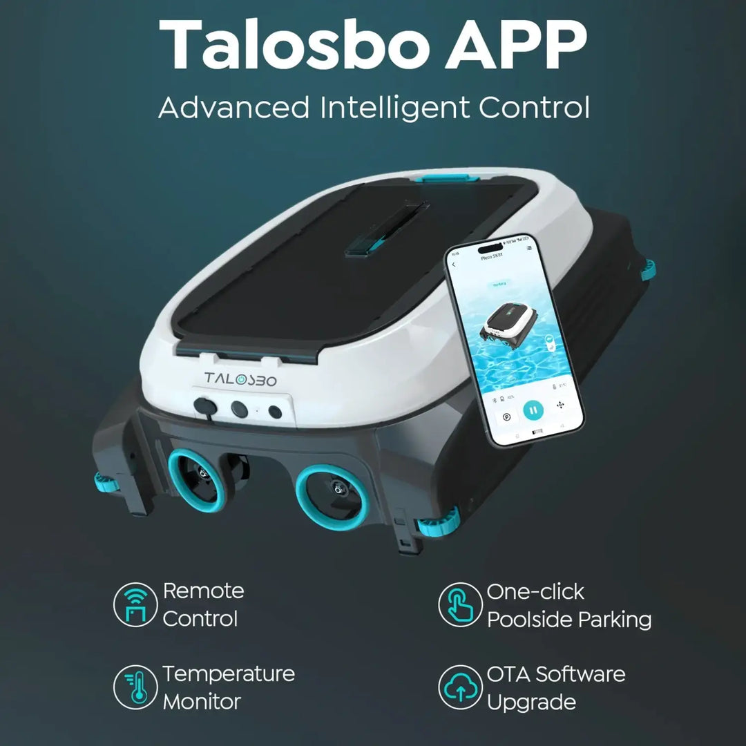 Talosbo Pleco SK01 Solar Powered Robotic Pool Skimmer Cleaner Black