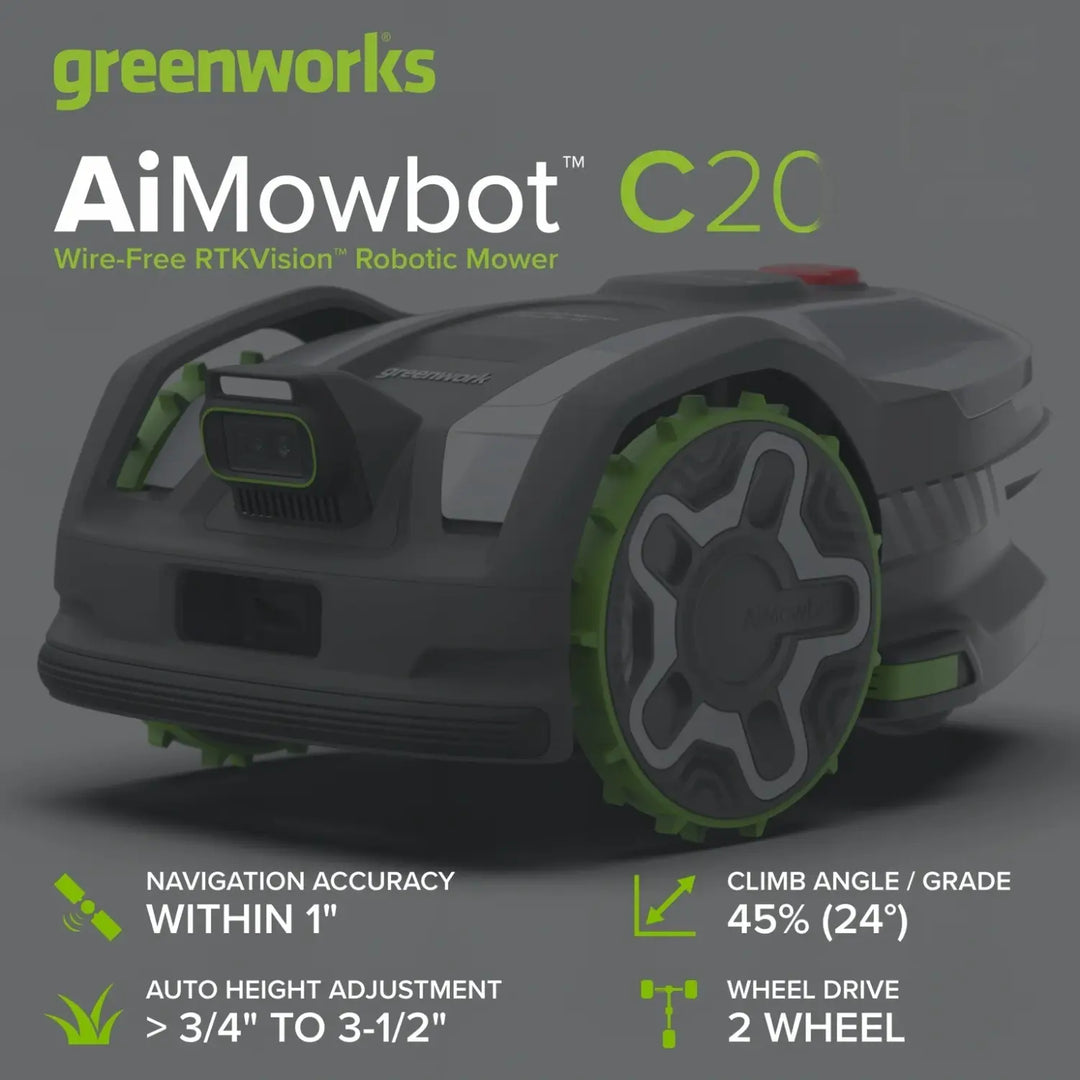 AiMowbot Wire-Free RTKVision Robotic Mower C20 | 1/2Acre