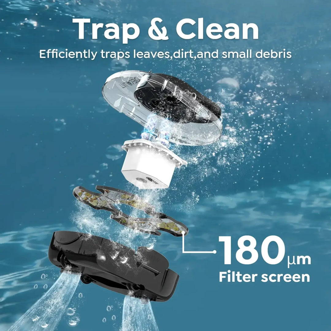 2026 TALOSBO S1 Pro Max Cordless Pool Cleaner – Dual Motor Suction, 130-Min Runtime, Fast Charging, Large-Capacity Filter Basket & Smart Self-Parking for Above-Ground Pools