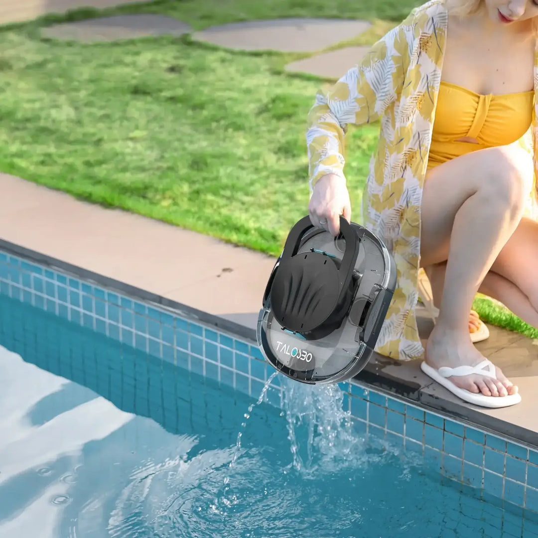 2026 TALOSBO S1 Pro Max Cordless Pool Cleaner – Dual Motor Suction, 130-Min Runtime, Fast Charging, Large-Capacity Filter Basket & Smart Self-Parking for Above-Ground Pools