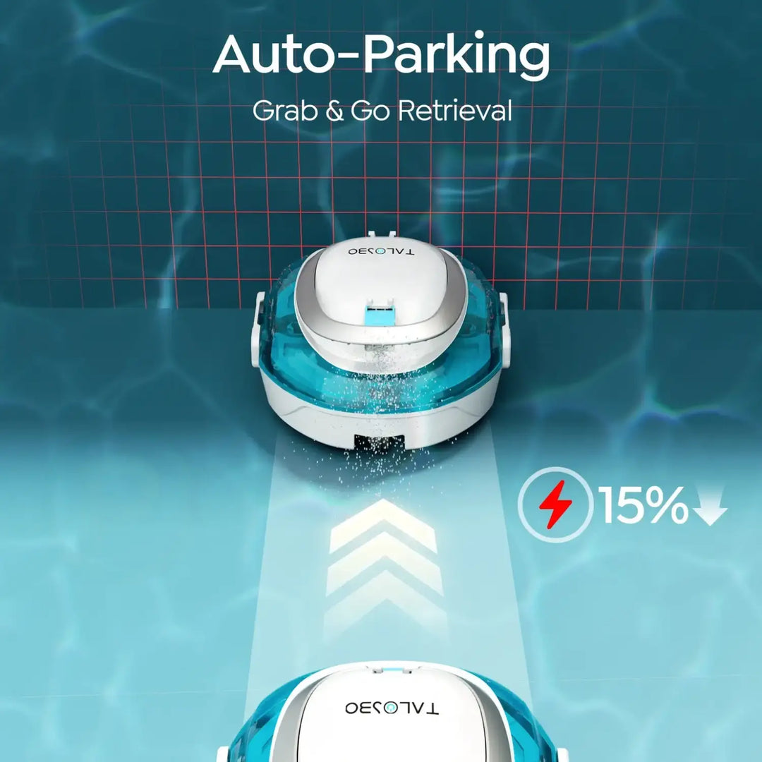 Talosbo S2 Automatic Cordless Robotic Pool Vacuum Cleaner with Dual Filters for Above-Ground & Flat Inground Pools, 90 Min Runtime