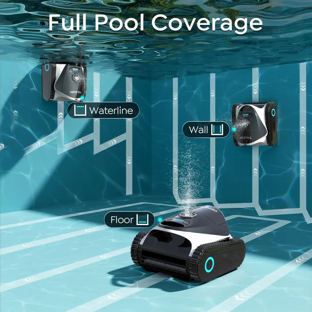 Talosbo C1 Cordless Robotic Pool Vacuum Cleaner Black White