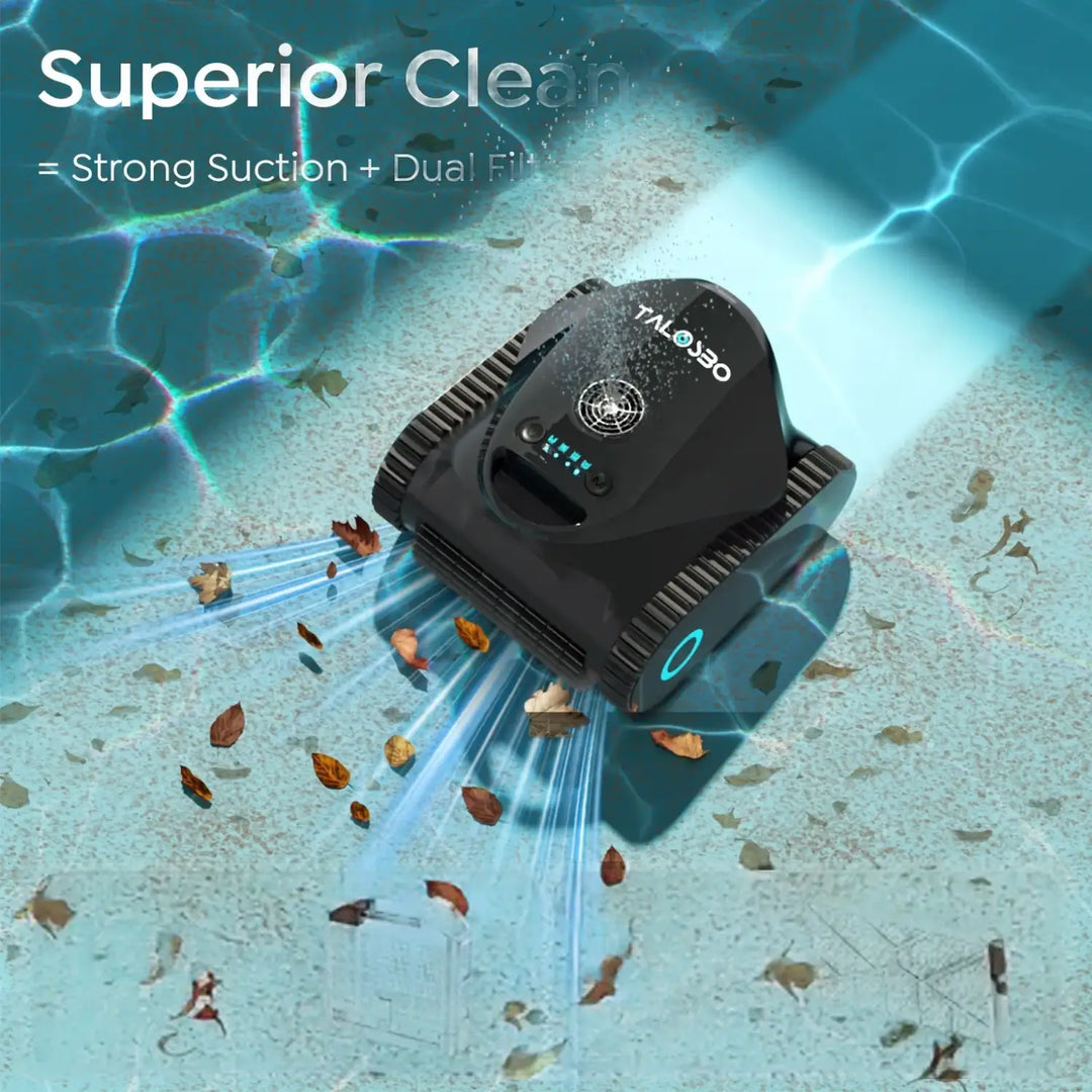 (2026 new)Talosbo C1 Cordless Robotic Pool Vacuum Cleaner with Wall &Waterline Cleaning, for Inground Pools Up to 1615 sq.ft, 180 Min,Dual Filtration, Smart Navigation, App Support