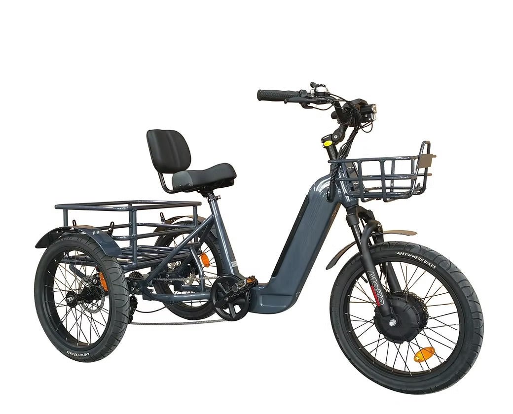 BREEZY Electric Trike 3 Wheel eBike 20" X 4" GTX-48v 500 w Fat Tire Electric Tricycle