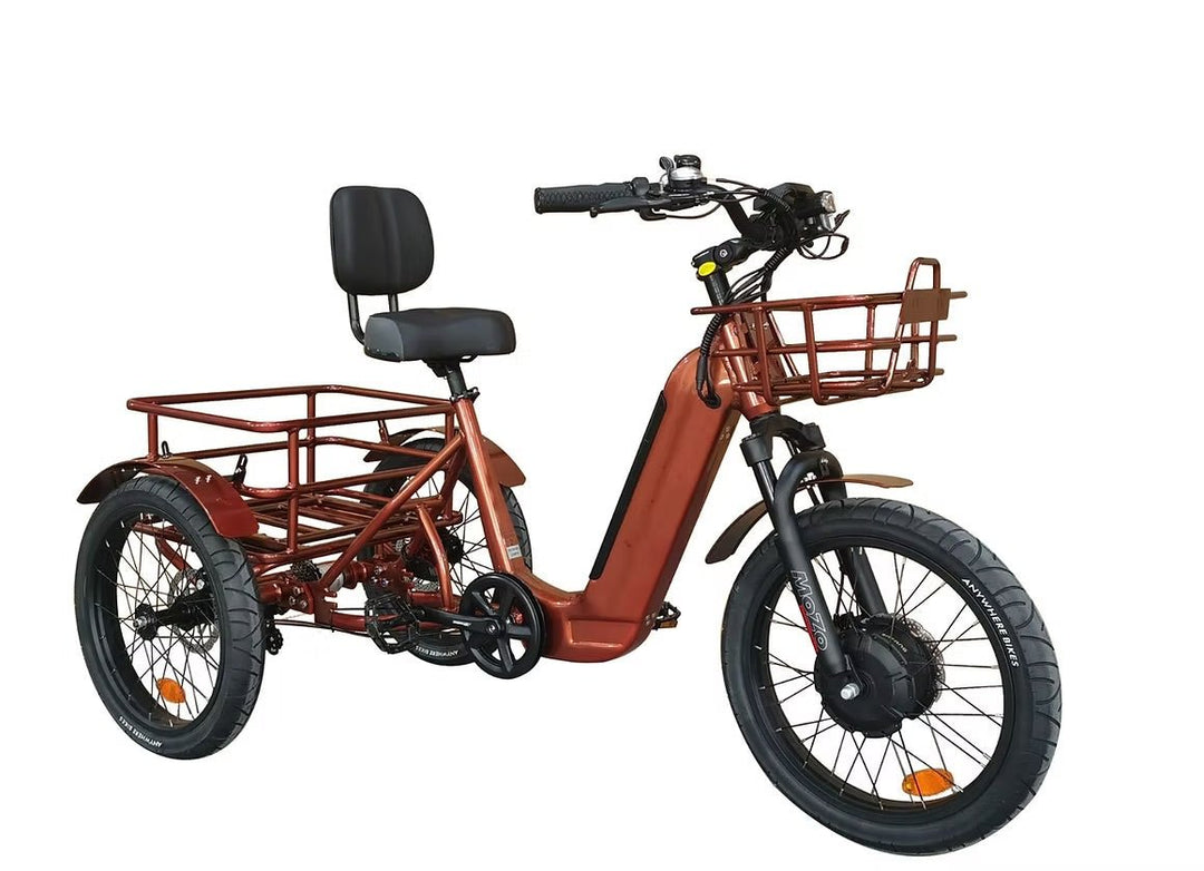 BREEZY Electric Trike 3 Wheel eBike 20" X 4" GTX-48v 500 w Fat Tire Electric Tricycle