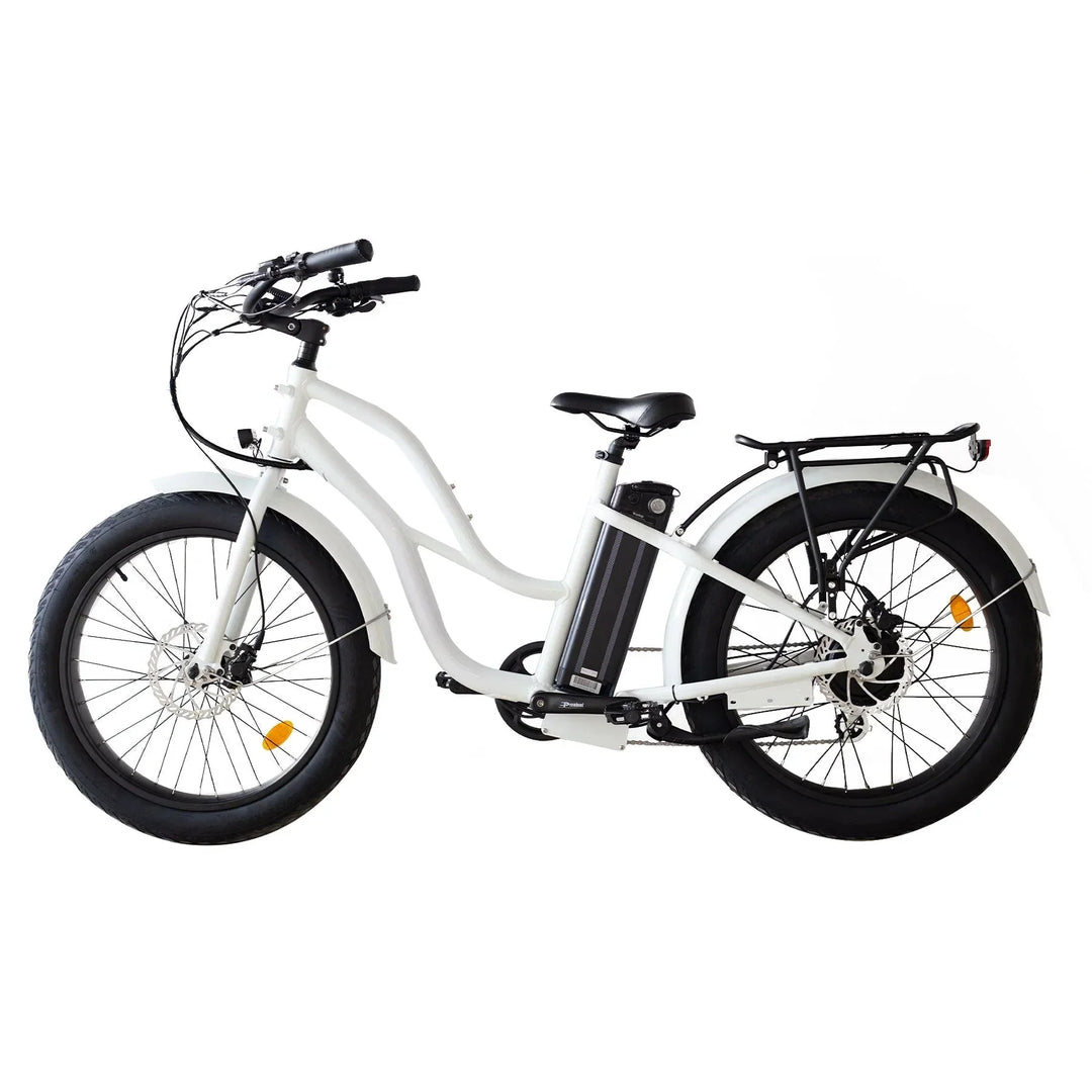 Coastal Cruiser 52v 24 Thru 750W Step Thru Ebike 24x3 Fat Tire Fat Tire Cruiser