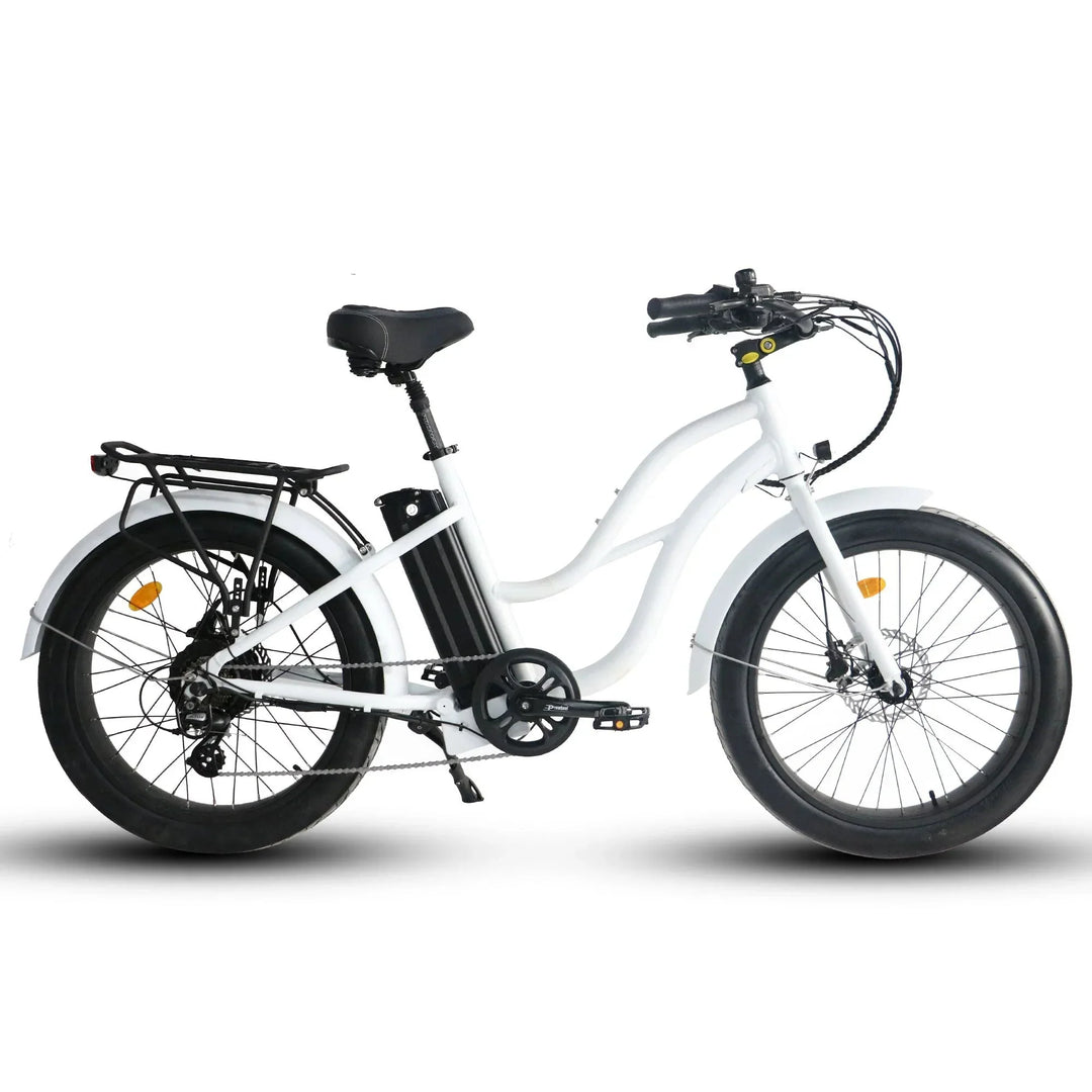 Coastal Cruiser 52v 24 Thru 750W Step Thru Ebike 24x3 Fat Tire Fat Tire Cruiser