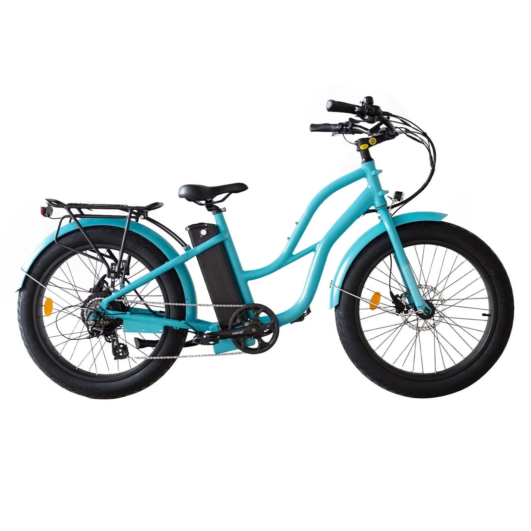 Coastal Cruiser 52v 24 Thru 750W Step Thru Ebike 24x3 Fat Tire Fat Tire Cruiser