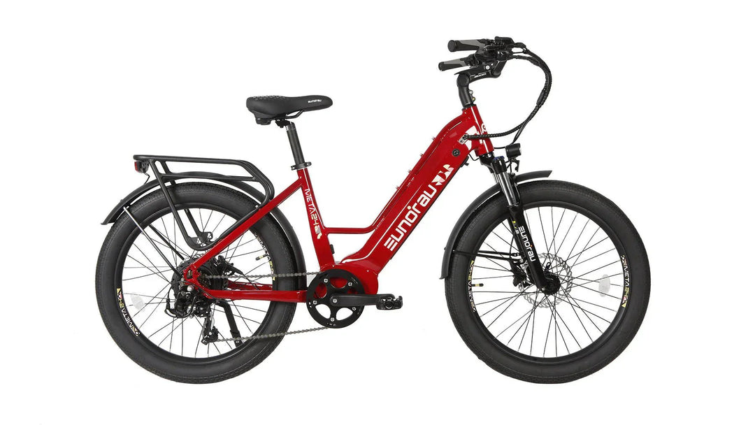 EUNORAU Meta 2024 500w Step Thru eBike 24x3 Fat Fat Tire Electric Beach Cruiser eBike