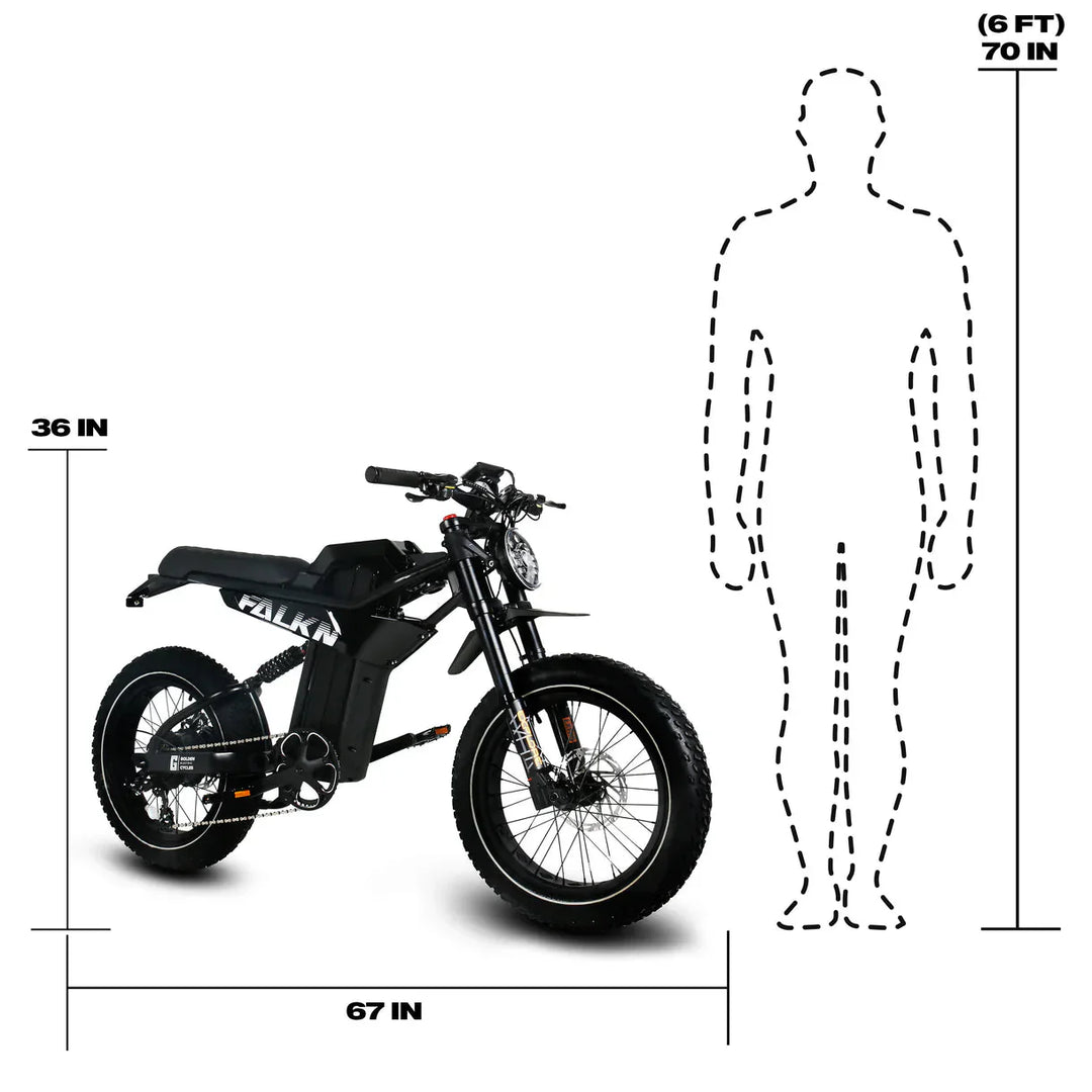 GOLDEN CYCLE Falkn 750w Moto eBike 20x4 Fat Electric e-Moto Style eBike