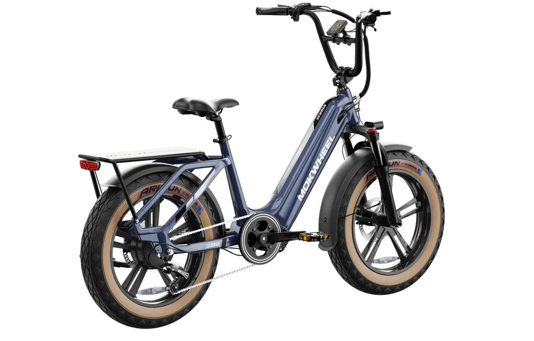 MOKWHEEL Scoria 750 w Step Thru Ebike 20x4 Fat Tire Electric Cargo eBike