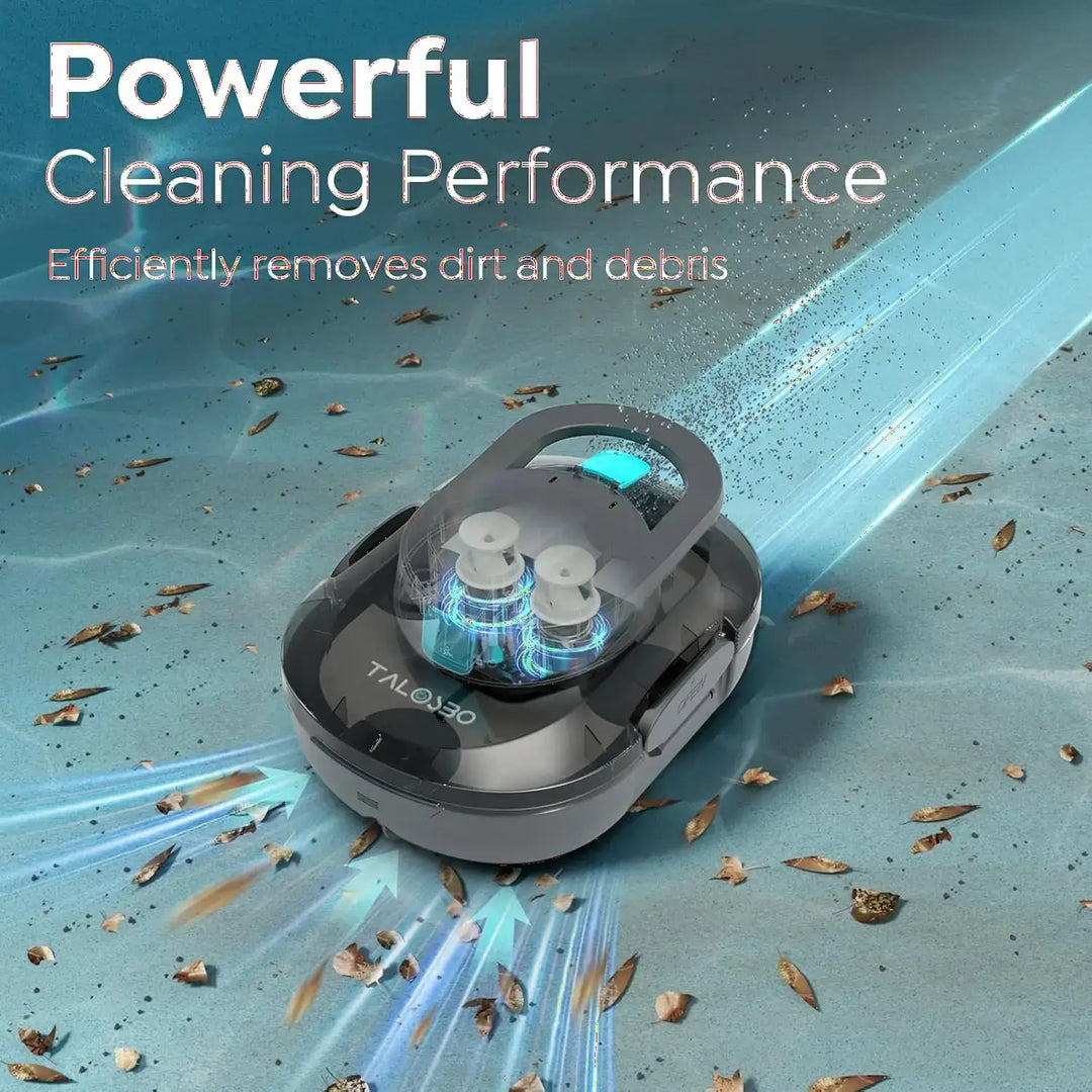(2026 NEW) TALOSBO Pleco S1 Cordless Pool Vacuum with 75-80Mins Runtime, Robotic Pool Cleaner for Above Ground Flat-Bottomed Pools up to 60㎡, Lightweight, 2.5H Fast Charging, Auto-Parking
