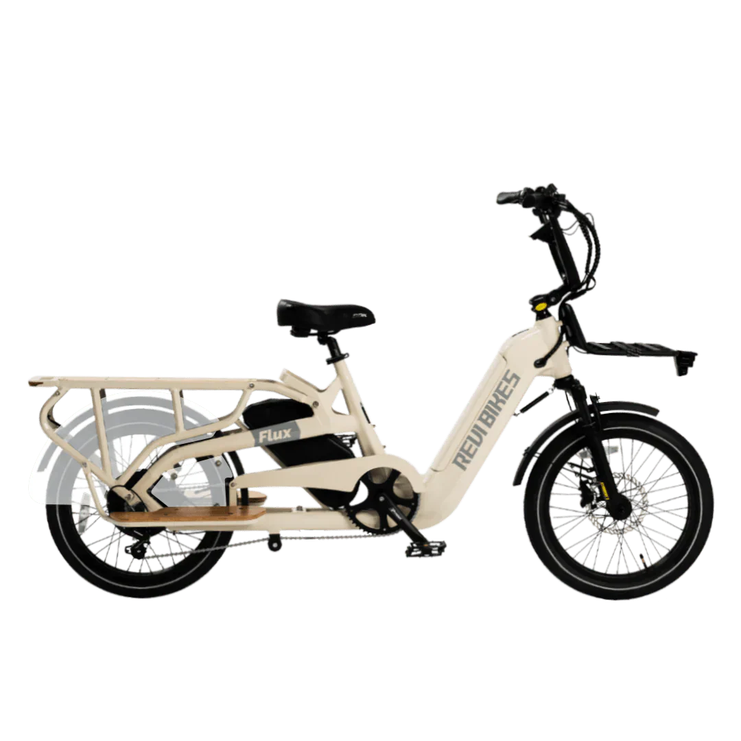 REVI Flux 750w Step Thru Ebike 20x2.4 Fat Tire Mini Fat Tire Electric Cargo eBike