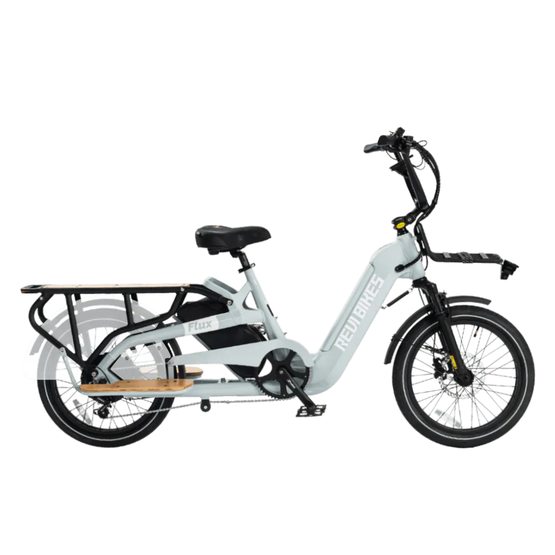 REVI Flux 750w Step Thru Ebike 20x2.4 Fat Tire Mini Fat Tire Electric Cargo eBike