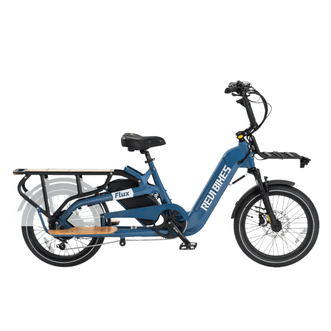 REVI Flux 750w Step Thru Ebike 20x2.4 Fat Tire Mini Fat Tire Electric Cargo eBike